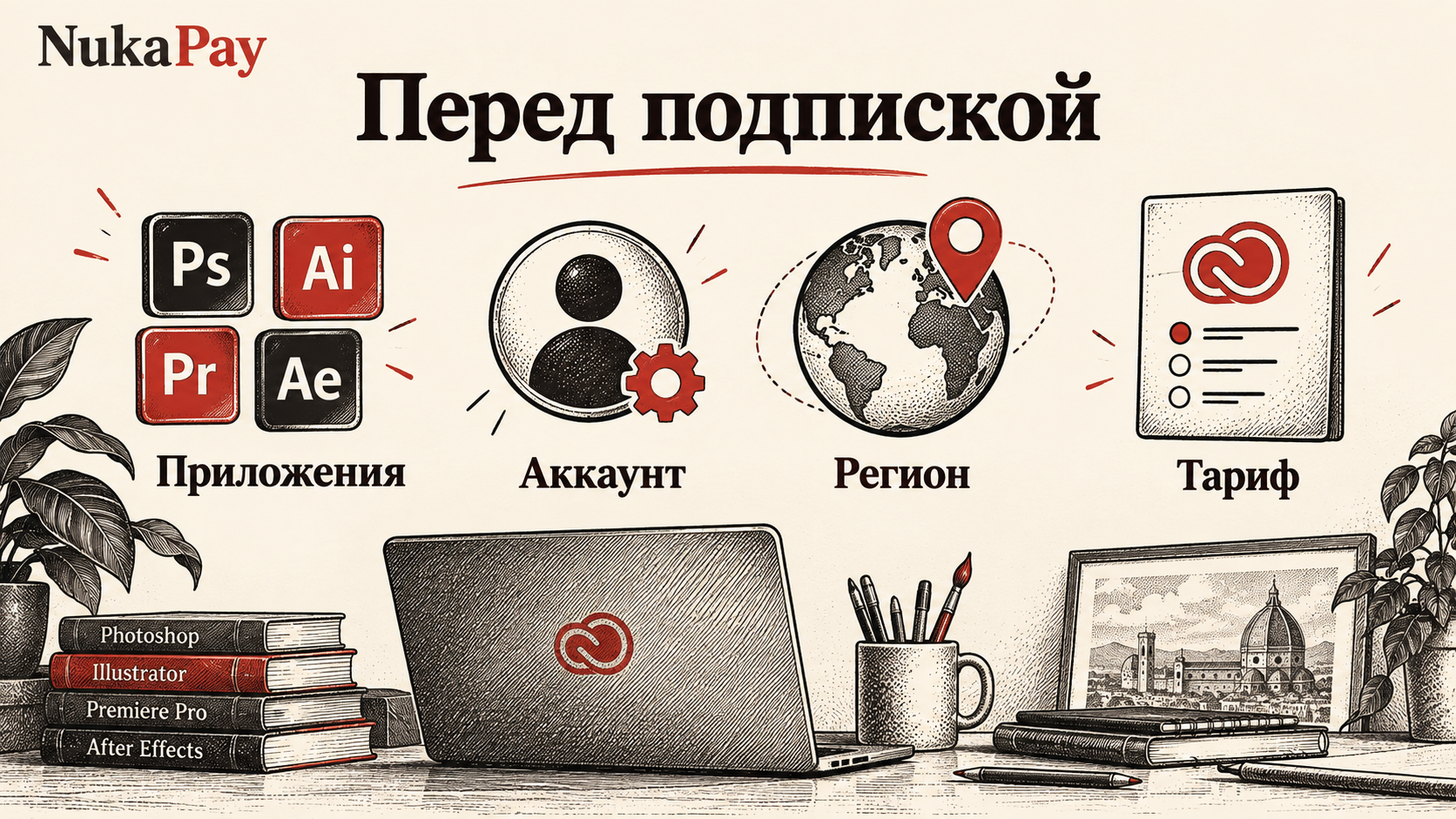 Перед подпиской: Приложения, Аккаунт, Регион, Тариф