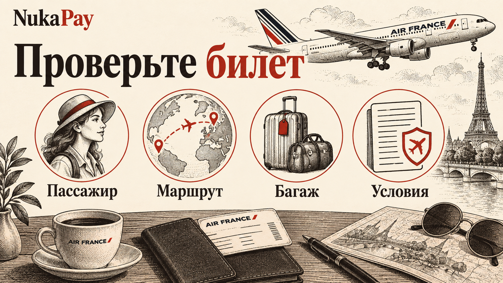 Проверьте билет: Пассажир, Маршрут, Багаж, Условия