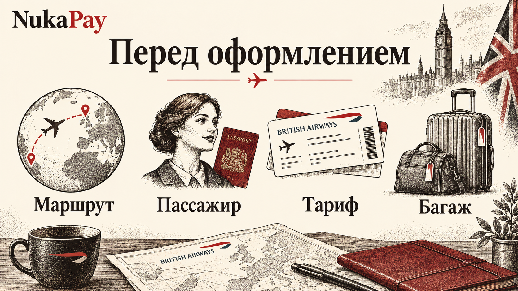 Перед оформлением: Маршрут, Пассажир, Тариф, Багаж