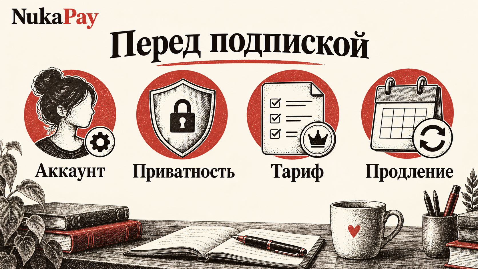 Перед подпиской: Аккаунт, Приватность, Тариф, Продление