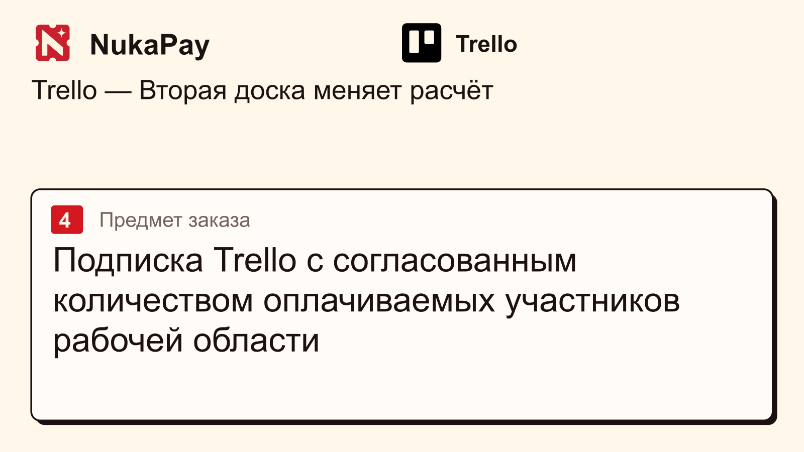 Trello: Подписка Trello с согласованным количеством оплачиваемых участников рабочей области