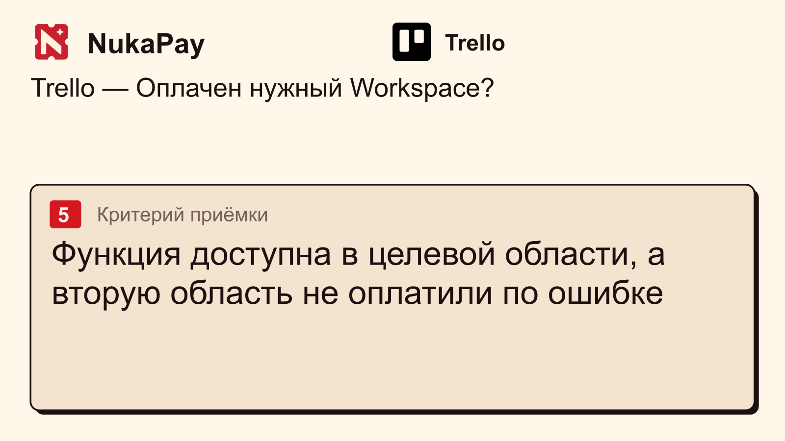 Trello: Функция доступна в целевой области, а вторую область не оплатили по ошибке