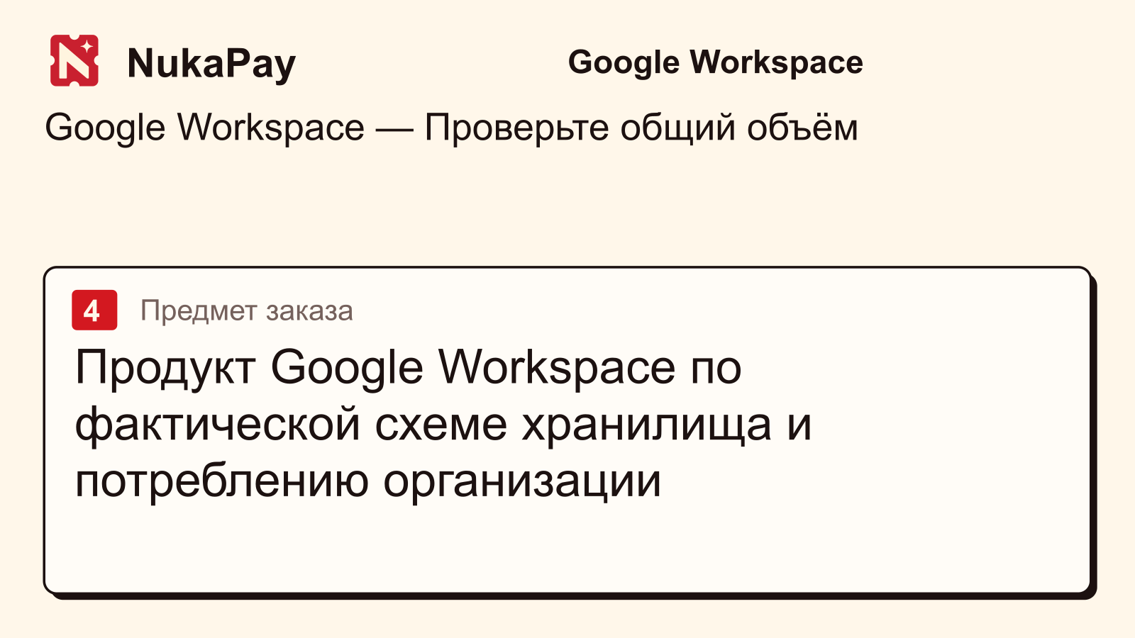Google Workspace: Продукт Google Workspace по фактической схеме хранилища и потреблению организации