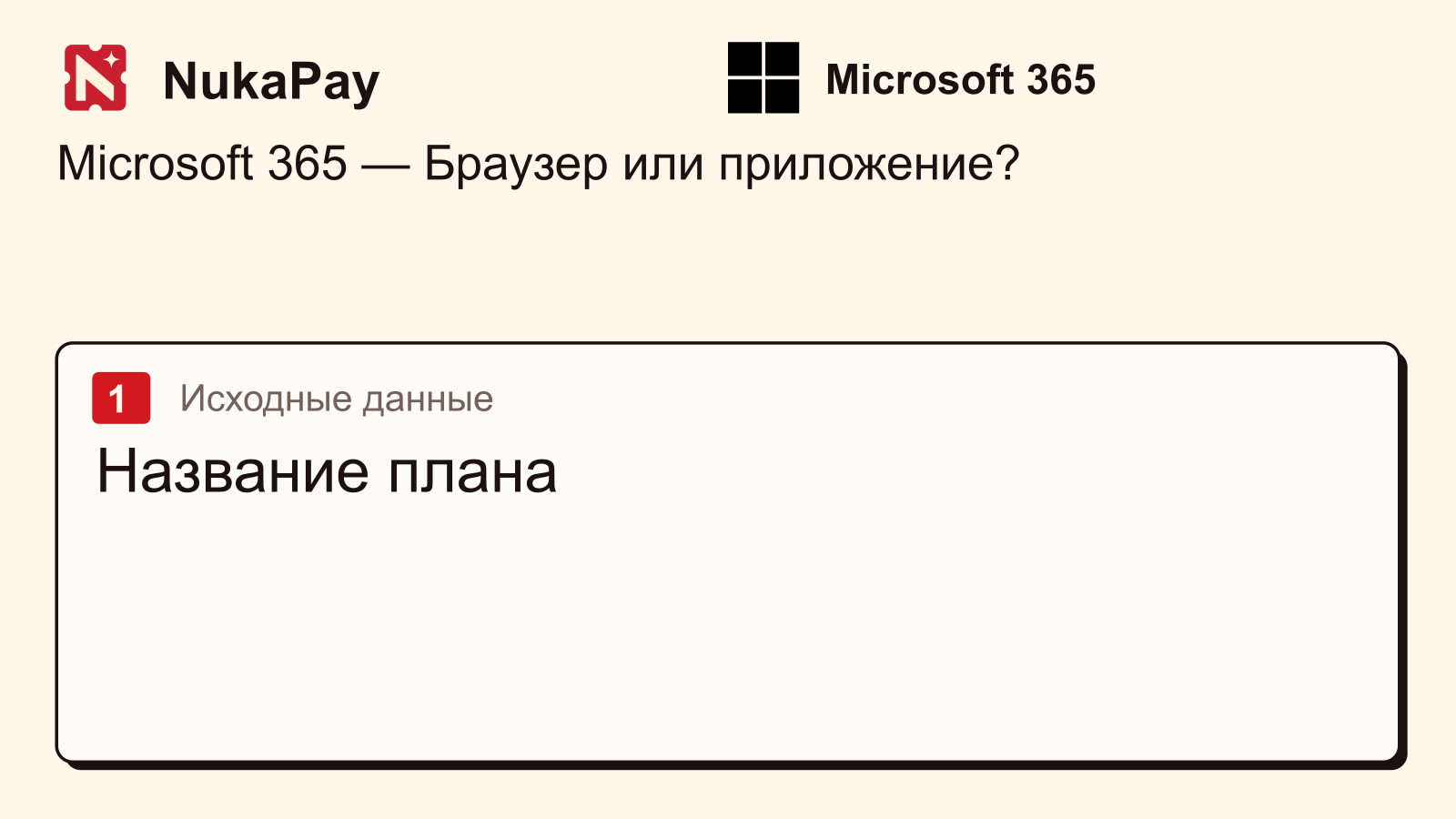 Microsoft 365: Название плана