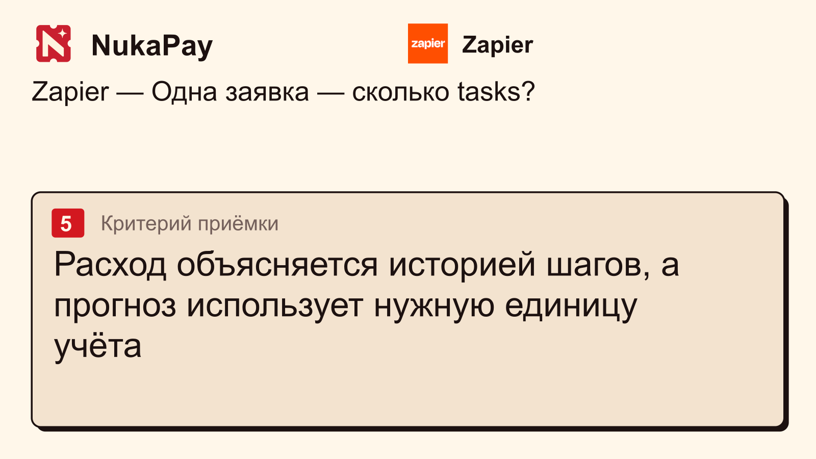 Zapier: Расход объясняется историей шагов, а прогноз использует нужную единицу учёта