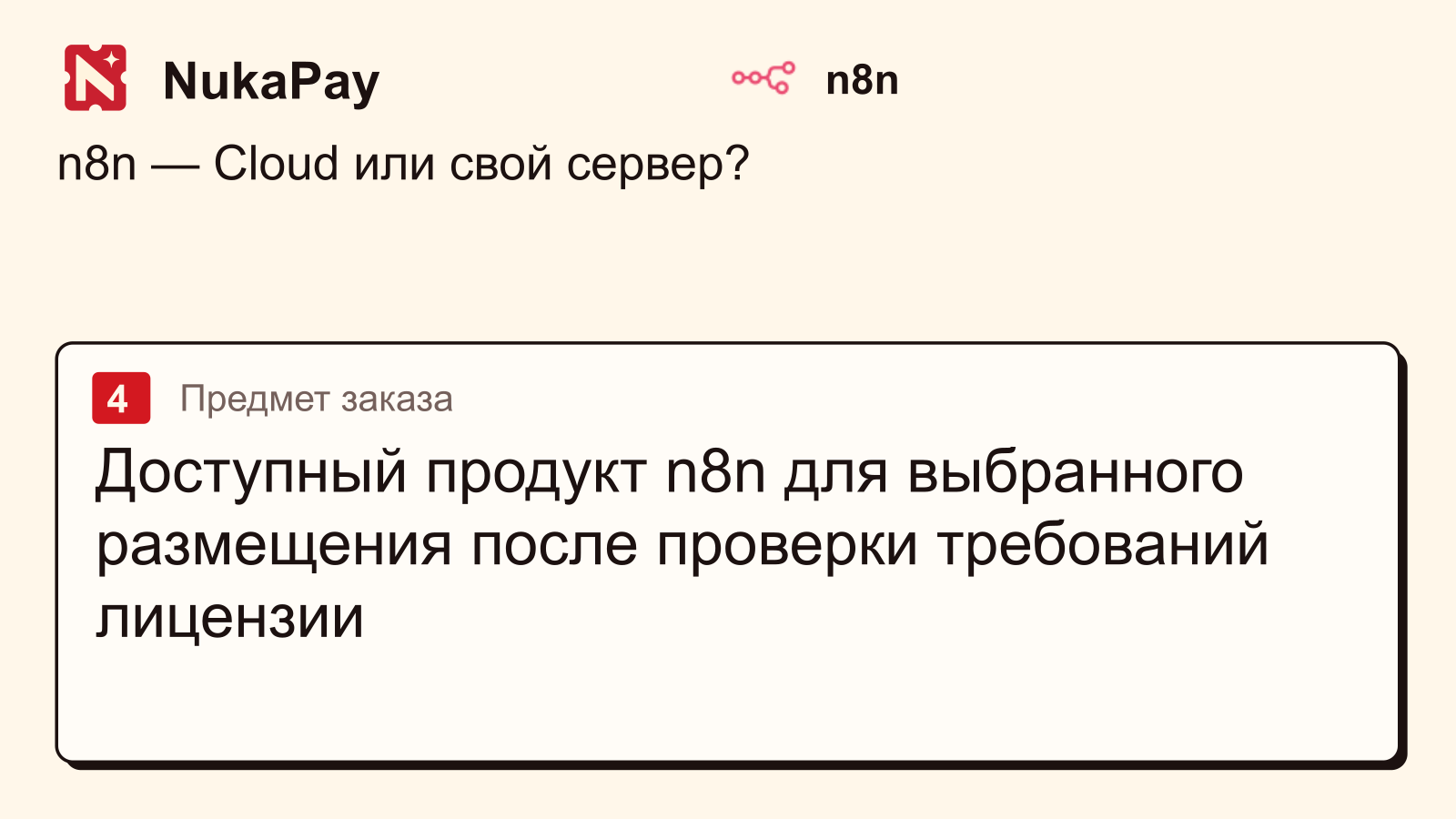 n8n: Доступный продукт n8n для выбранного размещения после проверки требований лицензии