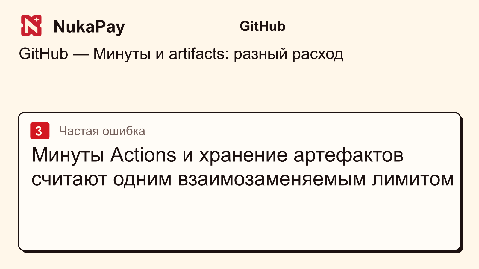 GitHub: Минуты Actions и хранение артефактов считают одним взаимозаменяемым лимитом