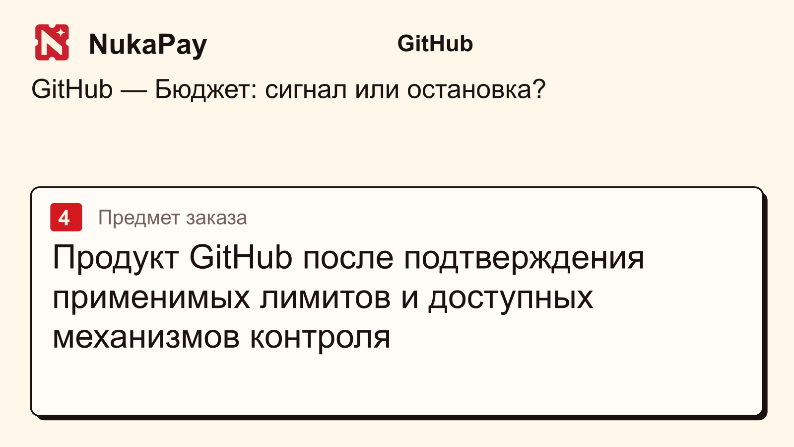 GitHub: Продукт GitHub после подтверждения применимых лимитов и доступных механизмов контроля